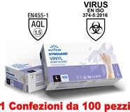 Intco 1Conf. da 100pz - Taglia L - Guanti Vinyl Uso Medico Senza Polvere